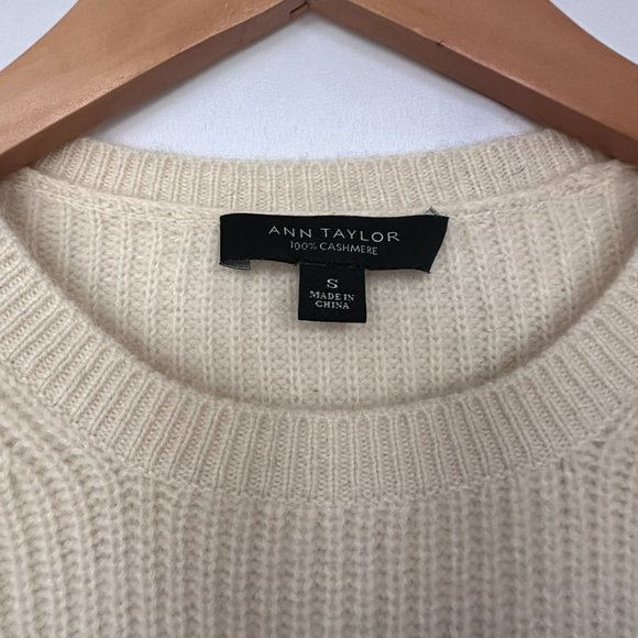 Ann Taylor 100% Cashmere Sweater w/Removable Scarf | Small - Picture 5 of 13